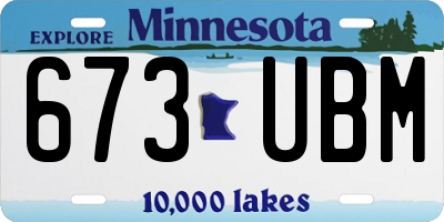 MN license plate 673UBM