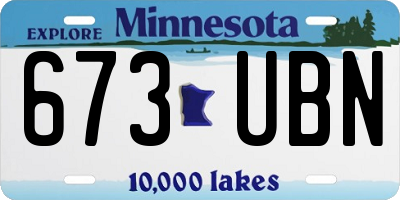 MN license plate 673UBN