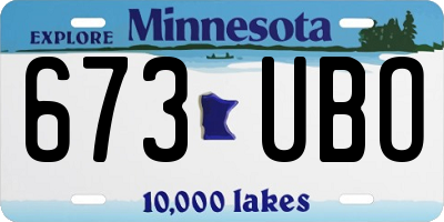 MN license plate 673UBO