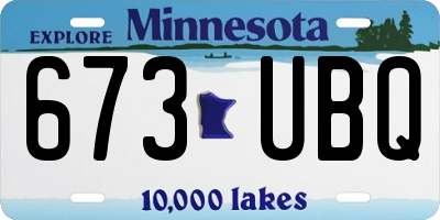 MN license plate 673UBQ