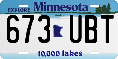 MN license plate 673UBT