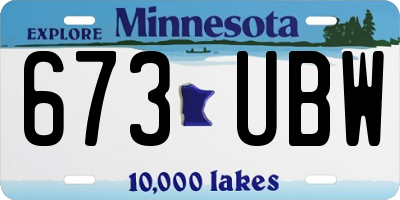 MN license plate 673UBW