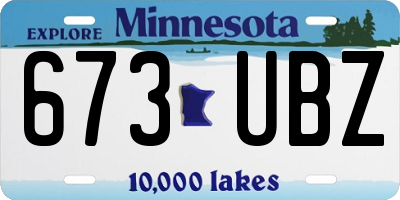 MN license plate 673UBZ