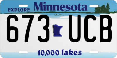 MN license plate 673UCB