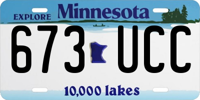 MN license plate 673UCC