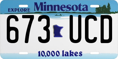 MN license plate 673UCD