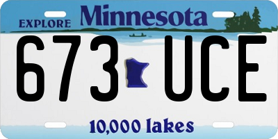 MN license plate 673UCE