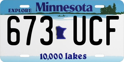 MN license plate 673UCF