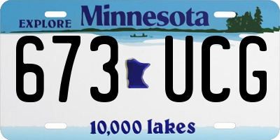 MN license plate 673UCG