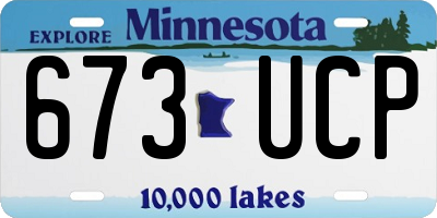 MN license plate 673UCP
