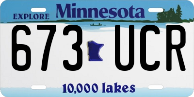 MN license plate 673UCR