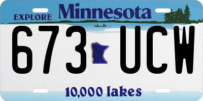 MN license plate 673UCW