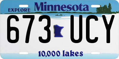 MN license plate 673UCY