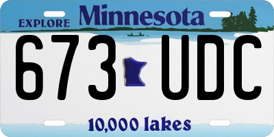 MN license plate 673UDC