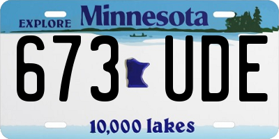 MN license plate 673UDE