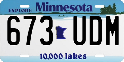 MN license plate 673UDM