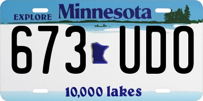 MN license plate 673UDO