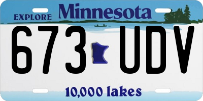 MN license plate 673UDV