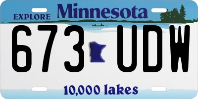 MN license plate 673UDW