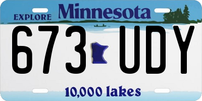 MN license plate 673UDY