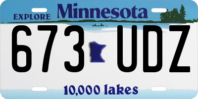 MN license plate 673UDZ