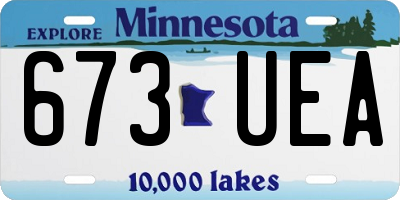 MN license plate 673UEA
