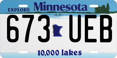 MN license plate 673UEB