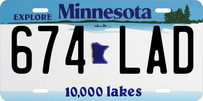 MN license plate 674LAD