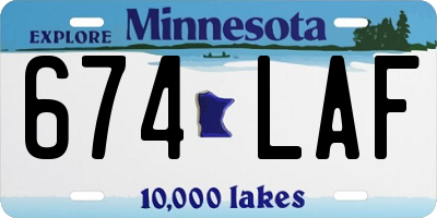 MN license plate 674LAF