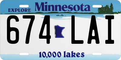 MN license plate 674LAI