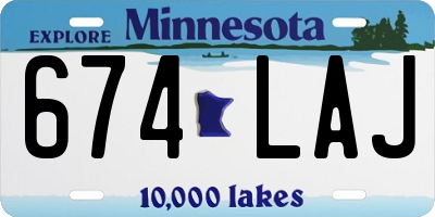 MN license plate 674LAJ