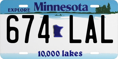 MN license plate 674LAL