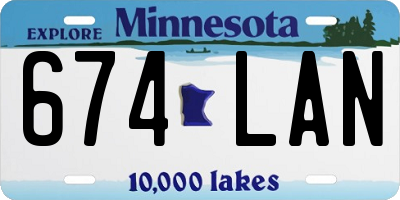 MN license plate 674LAN
