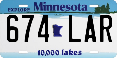 MN license plate 674LAR