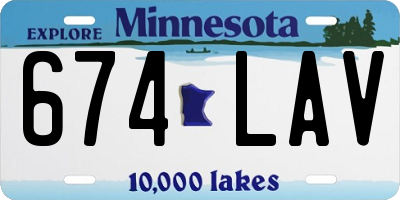 MN license plate 674LAV