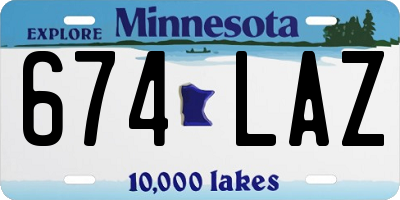 MN license plate 674LAZ