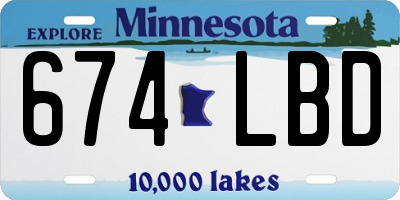 MN license plate 674LBD