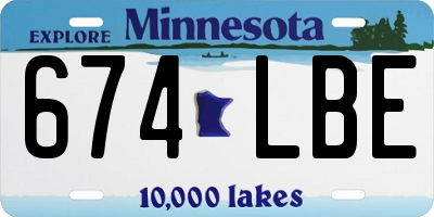 MN license plate 674LBE