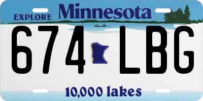 MN license plate 674LBG