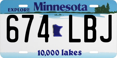MN license plate 674LBJ