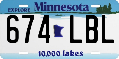MN license plate 674LBL
