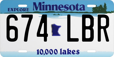MN license plate 674LBR