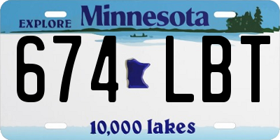 MN license plate 674LBT