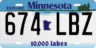 MN license plate 674LBZ