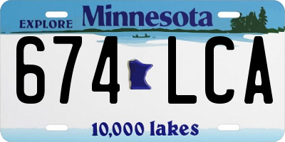 MN license plate 674LCA