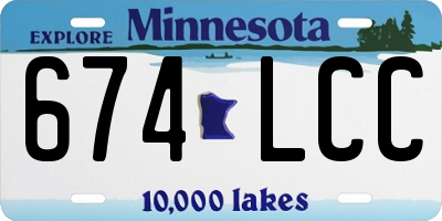 MN license plate 674LCC