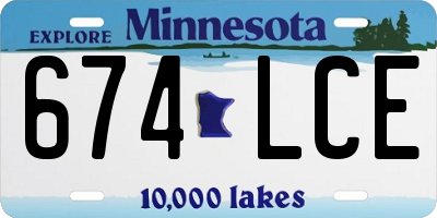 MN license plate 674LCE