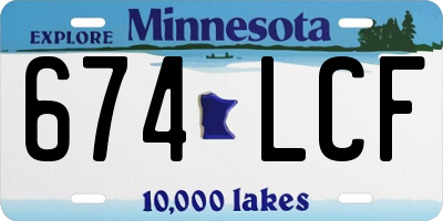 MN license plate 674LCF