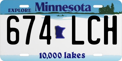 MN license plate 674LCH