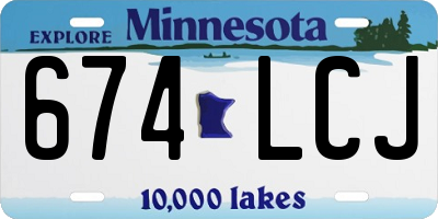 MN license plate 674LCJ